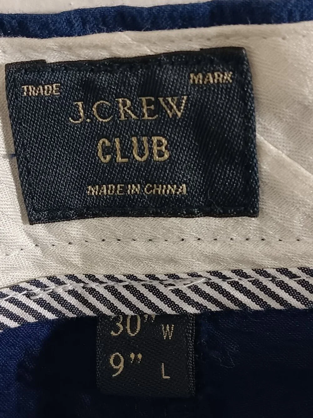 Jcrew club mens performance shorts blue flat front 30W 9